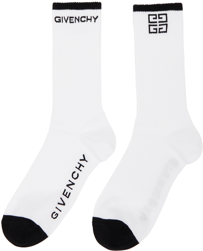 Givenchy White & Black 4G Socks Givenchy