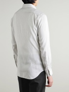 Husbands - Slim-Fit Striped Silk-Poplin Shirt - White