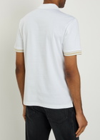 Boss Striped-trim Cotton Polo Shirt White