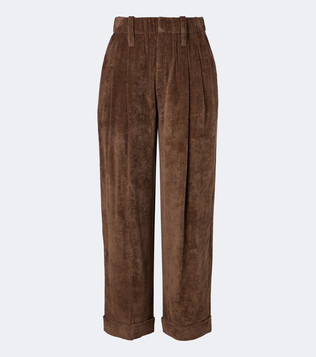 Brunello Cucinelli Pleated velvet straight pants