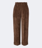 Brunello Cucinelli Pleated velvet straight pants