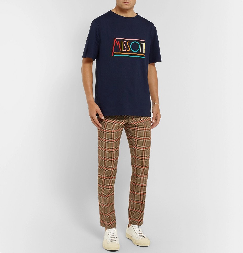 Missoni - Logo-Print Cotton-Jersey T-Shirt - Men - Navy