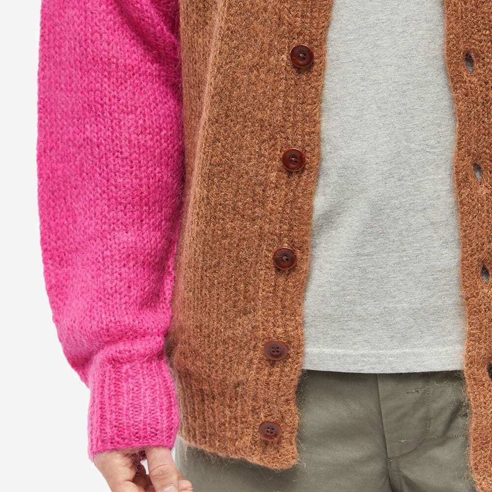 Noma t.d. Men's Hand Knitted Mohair Cardigan in Brown/Pink NOMA t.d.