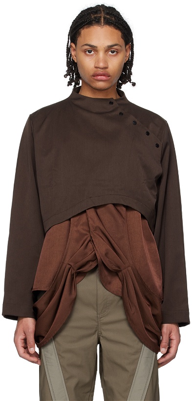 Photo: ænrmòus Brown Ciam Shirt & Vest Set