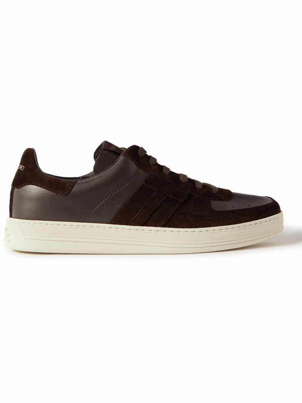 Photo: TOM FORD - Radcliffe Suede and Leather Sneakers - Brown