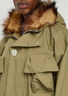 Simone Rocha Faux Fur-trimmed Cotton-blend Parka Coat Stone