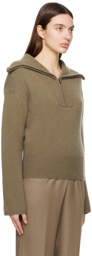 Joseph Brown Half-Zip Sweater