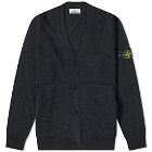 Stone Island Men's Pure Light Wool V-Cardigan in Charcoal