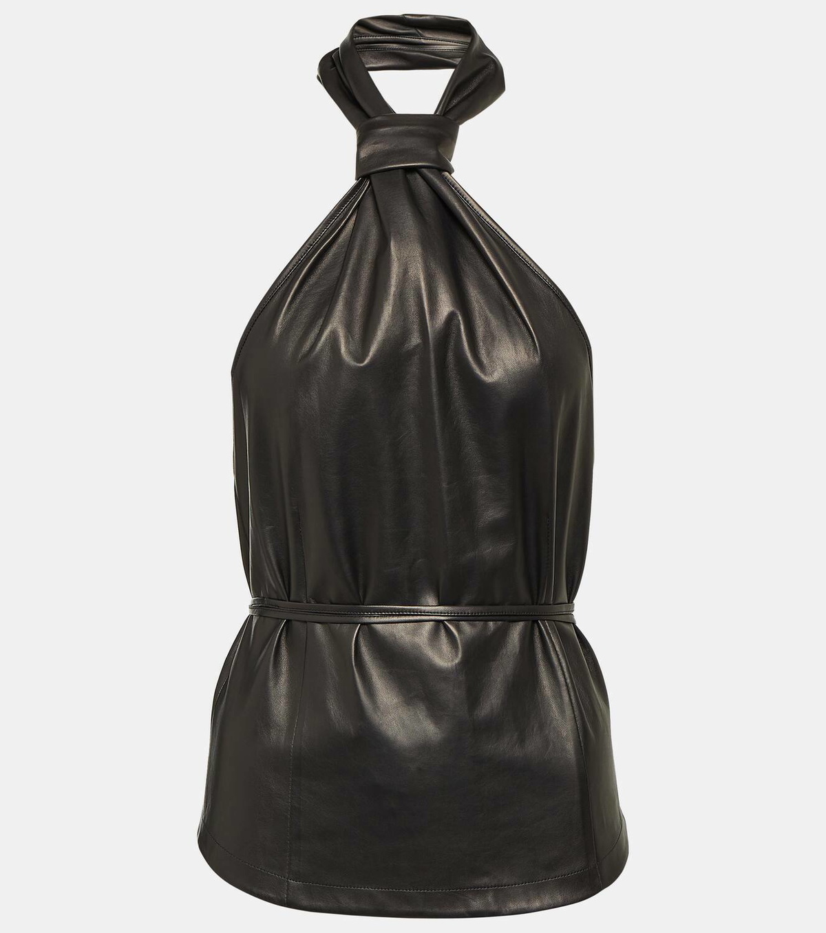 Ann Demeulemeester Halterneck leather top