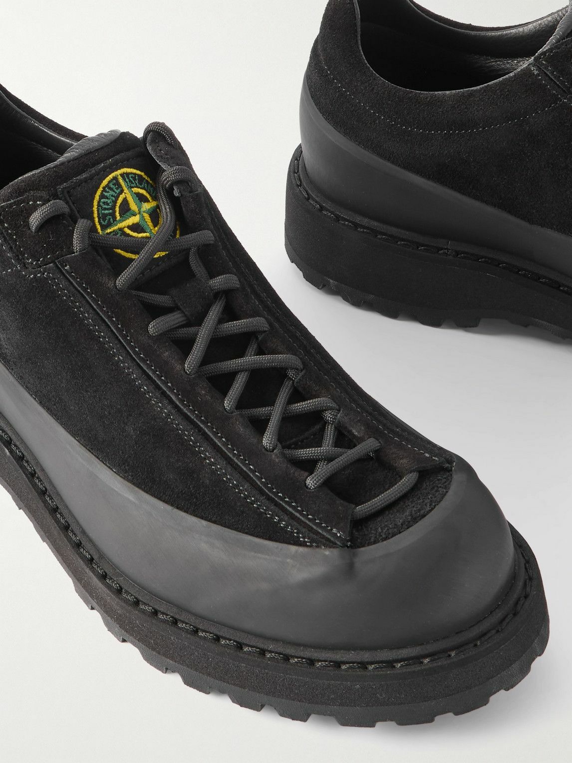 Stone Island - Suede and Rubber Sneakers - Black