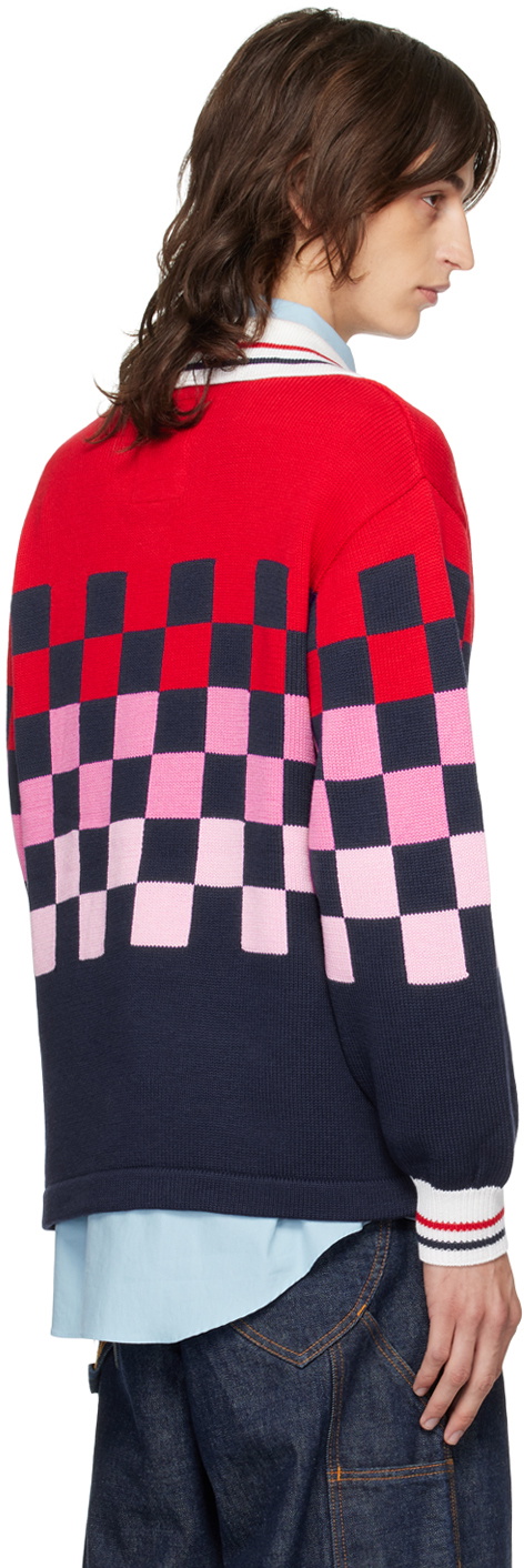 RICE NINE TEN Multicolor Checkrd Soccer Jersey Sweater