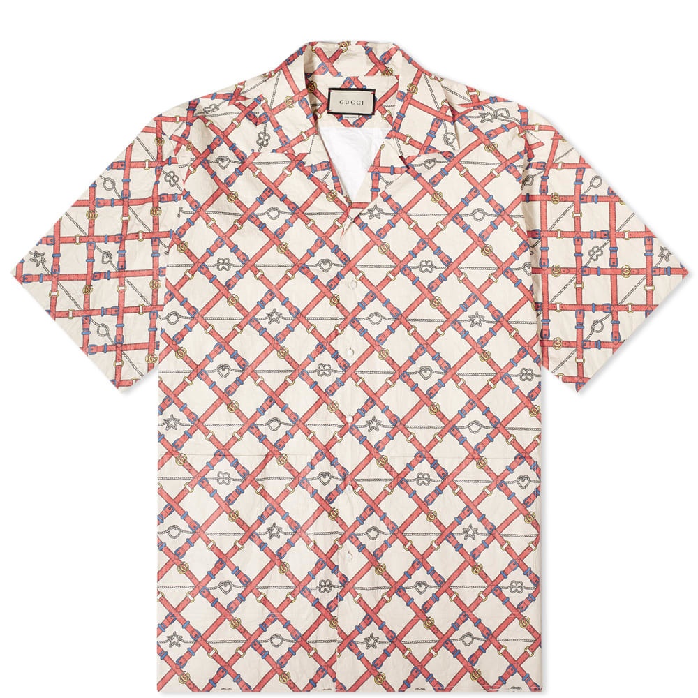 Photo: Gucci Belt Chest Wrinkled Bowling Shirt