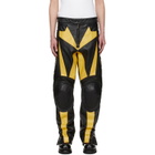 LU'U DAN BRUCE LEE x LỰU ĐẠN Black & Yellow Moto Racing Leather Pants