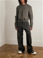 Rick Owens - Geth Panelled Cotton-Jersey Sweatshirt - Brown