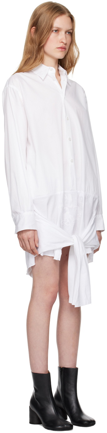 ワンピース MAISON MARGIELA White Poplin Shirt Mini Dress MM6 Maison Margiela Cotton Poplin Shirt Dress in White | WE