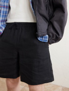 Aimé Leon Dore - Straight-Leg Linen Drawstring Shorts - Black