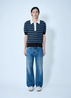 Wales Bonner Striped Knit Polo Shirt