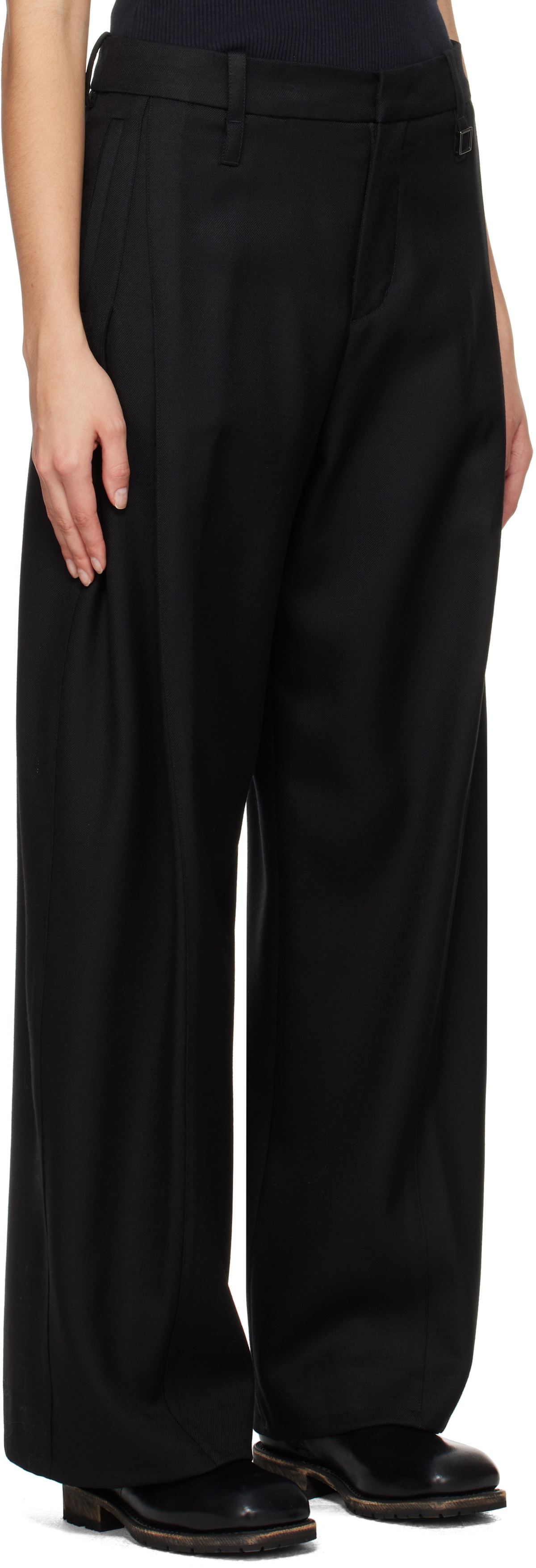 WOOYOUNGMI Black Wool Trousers