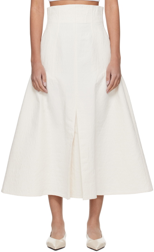 Photo: Mame Kurogouchi Off-White Box Pleat Maxi Skirt