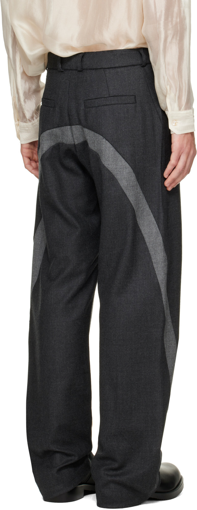Edward Cuming Gray Twisted Tailored Trousers