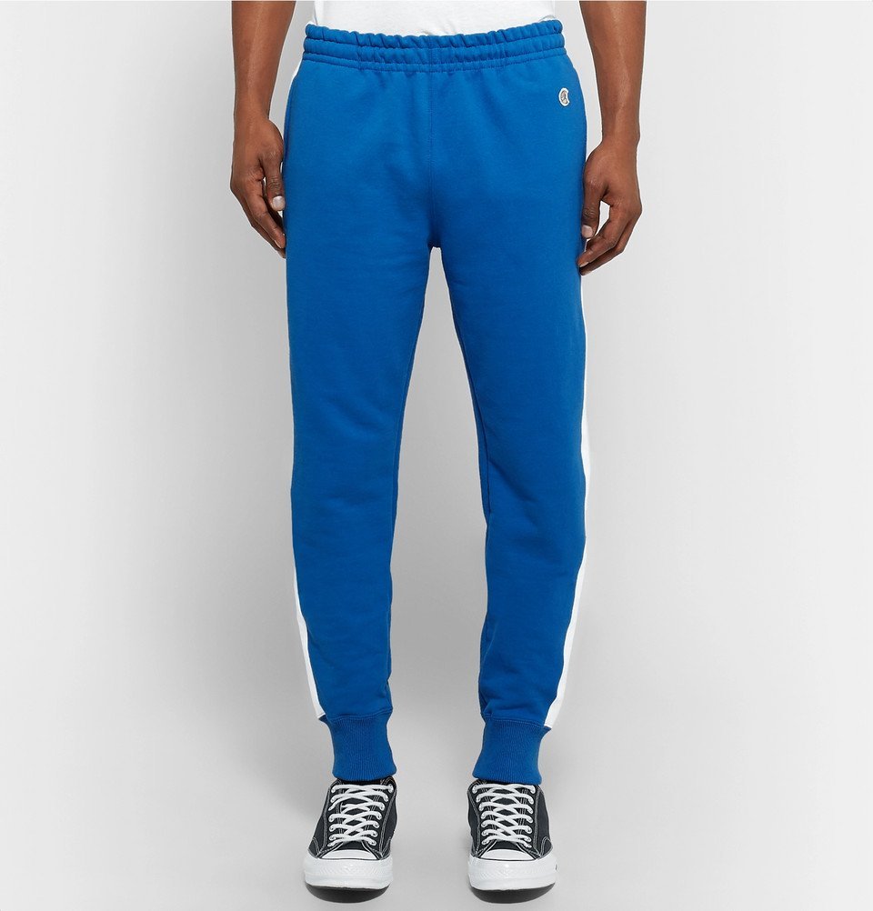 Todd Snyder Champion - Slim-Fit Tapered Striped Loopback Cotton-Jersey Sweatpants - Blue