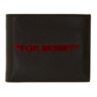 Off-White Black and Red Quote Bifold Wallet