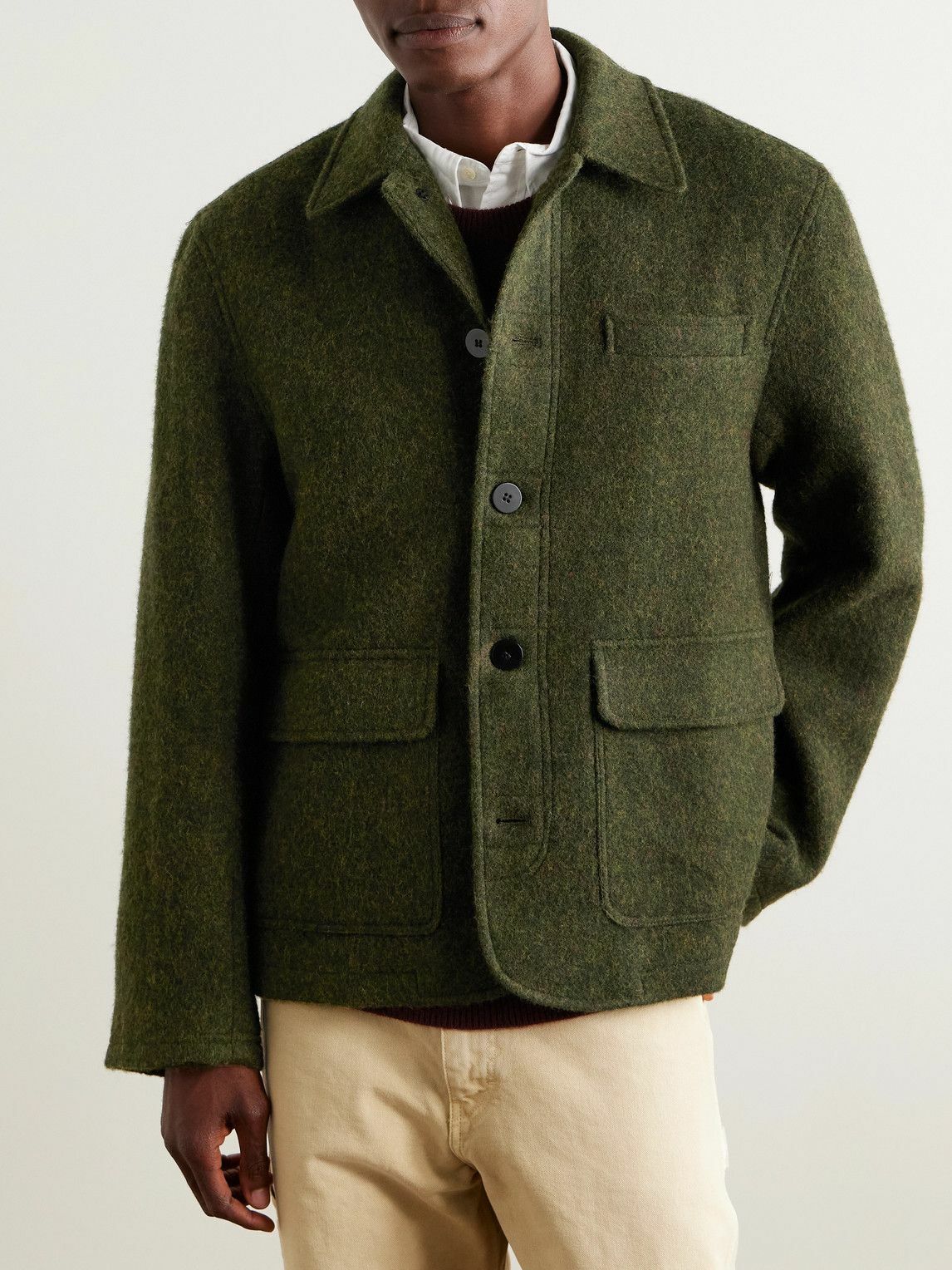 Oliver Spencer - Lambeth Wool-Blend Felt Field Jacket - Green