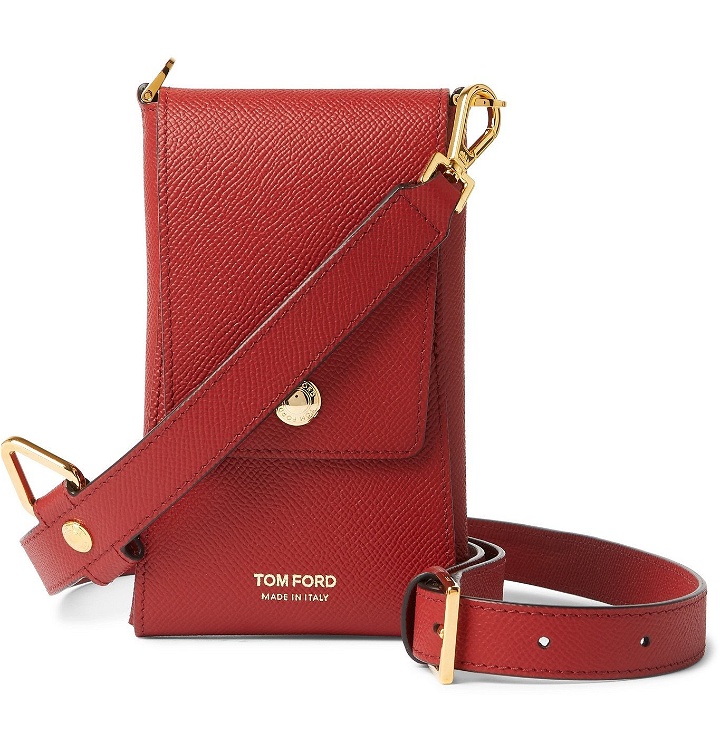Photo: TOM FORD - Full-Grain Leather Phone Pouch - Red