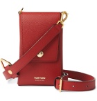 TOM FORD - Full-Grain Leather Phone Pouch - Red
