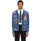 Dolce and Gabbana Blue Denim Drawing Jacket