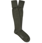 Kingsman - Ribbed Wool and Cotton-Blend Socks - Green