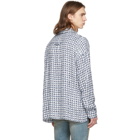 Faith Connexion Blue and White Tweed Oversized Shirt