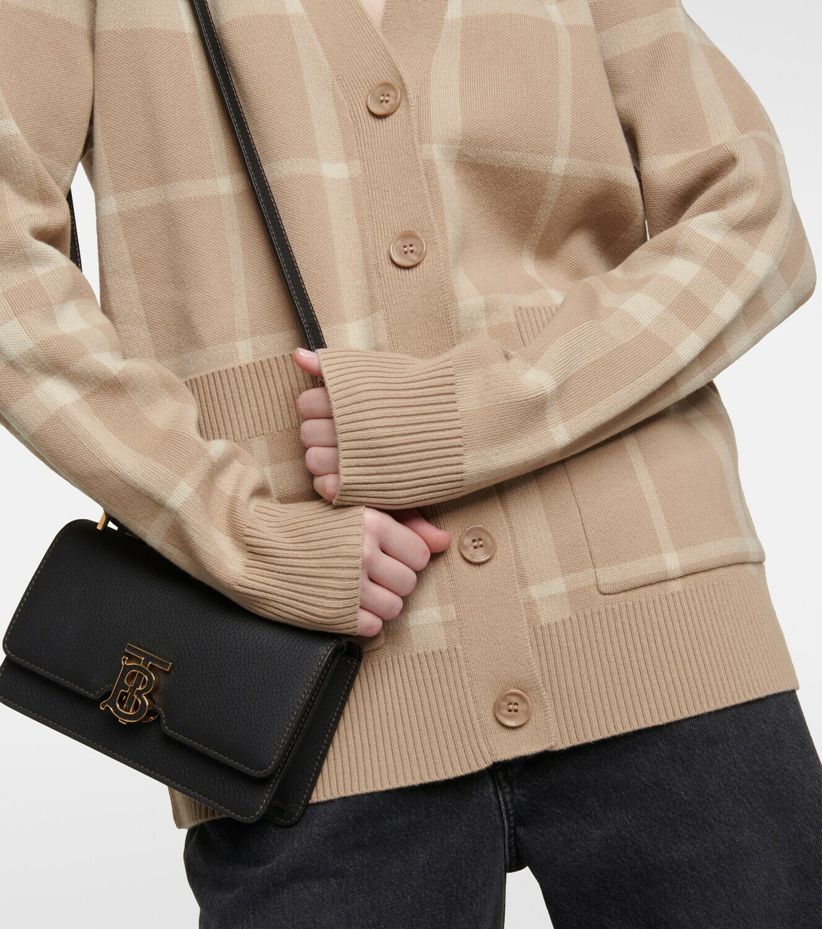 Burberry Cardigan Beige In Lana E Cashmere Con Fiocco 8117182 main image 1
