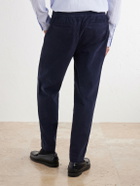 Folk - Drawcord Assembly Straight-Leg Brushed Cotton Trousers - Blue