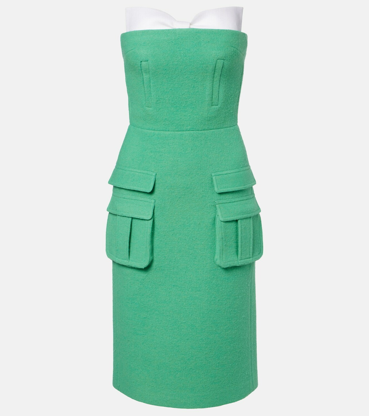 Shushu/Tong Bow-detail wool midi dress