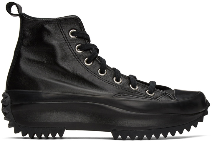 Photo: Converse Black Leather Run Star Hike High-Top Sneakers