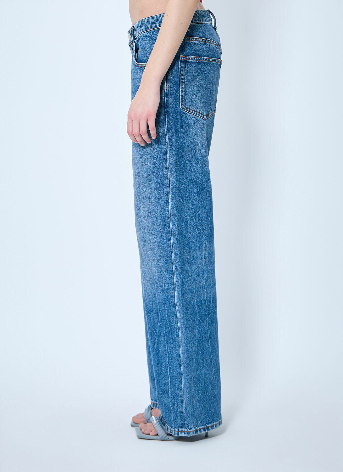 Alexander Wang Dip-Side Jeans With Exposed Lace Underwear