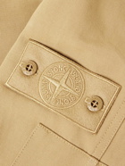 Stone Island - Ghost Logo-Appliquéd Cotton and Wool-Blend Canvas Zip-Up Overshirt - Neutrals