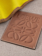 Loewe - Love Leather-Trimmed Logo-Jacquard Wool and Cashmere-Blend Blanket