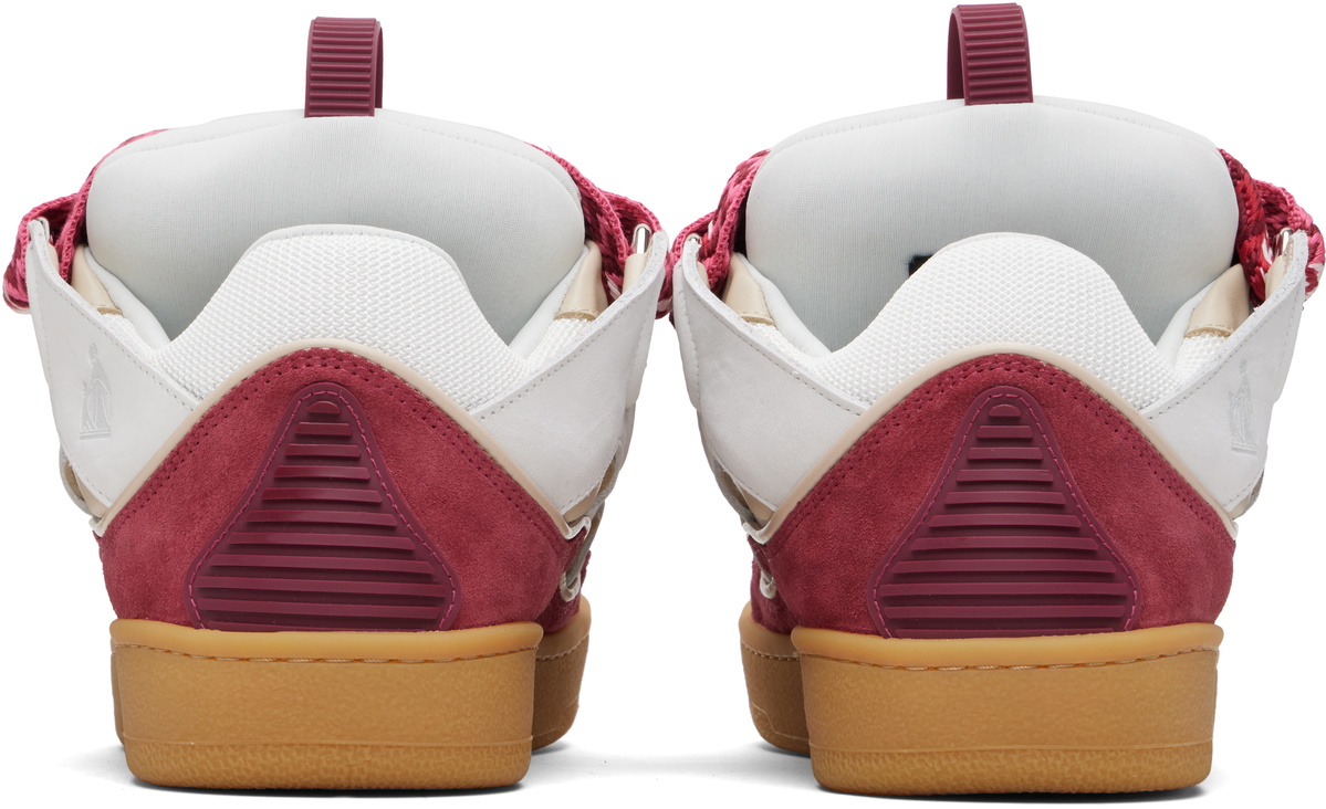 LANVIN ベージュ赤ストライプパンツ 46 8R Lanvin Off-White & Pink Curb Leather Sneakers Lanvin