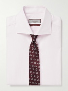 Canali - Cotton and Linen-Blend Jacquard Shirt - Pink