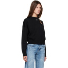 Off-White Black Meteor Knit Crop Crew Sweater