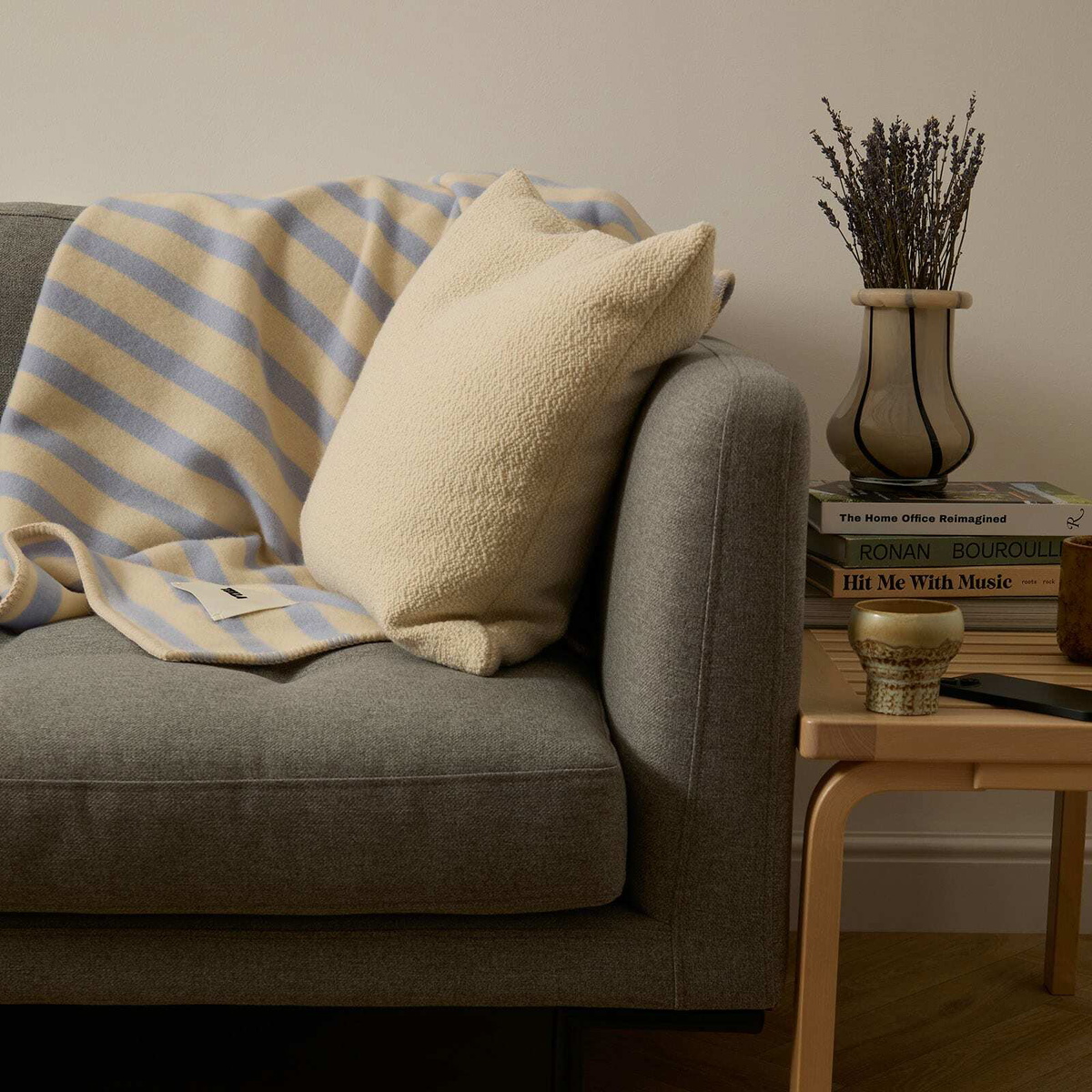 Tekla Fabrics Striped Lambswool Blanket in Welford Stripes 