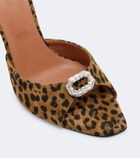 Amina Muaddi Camelia leopard-print suede mules