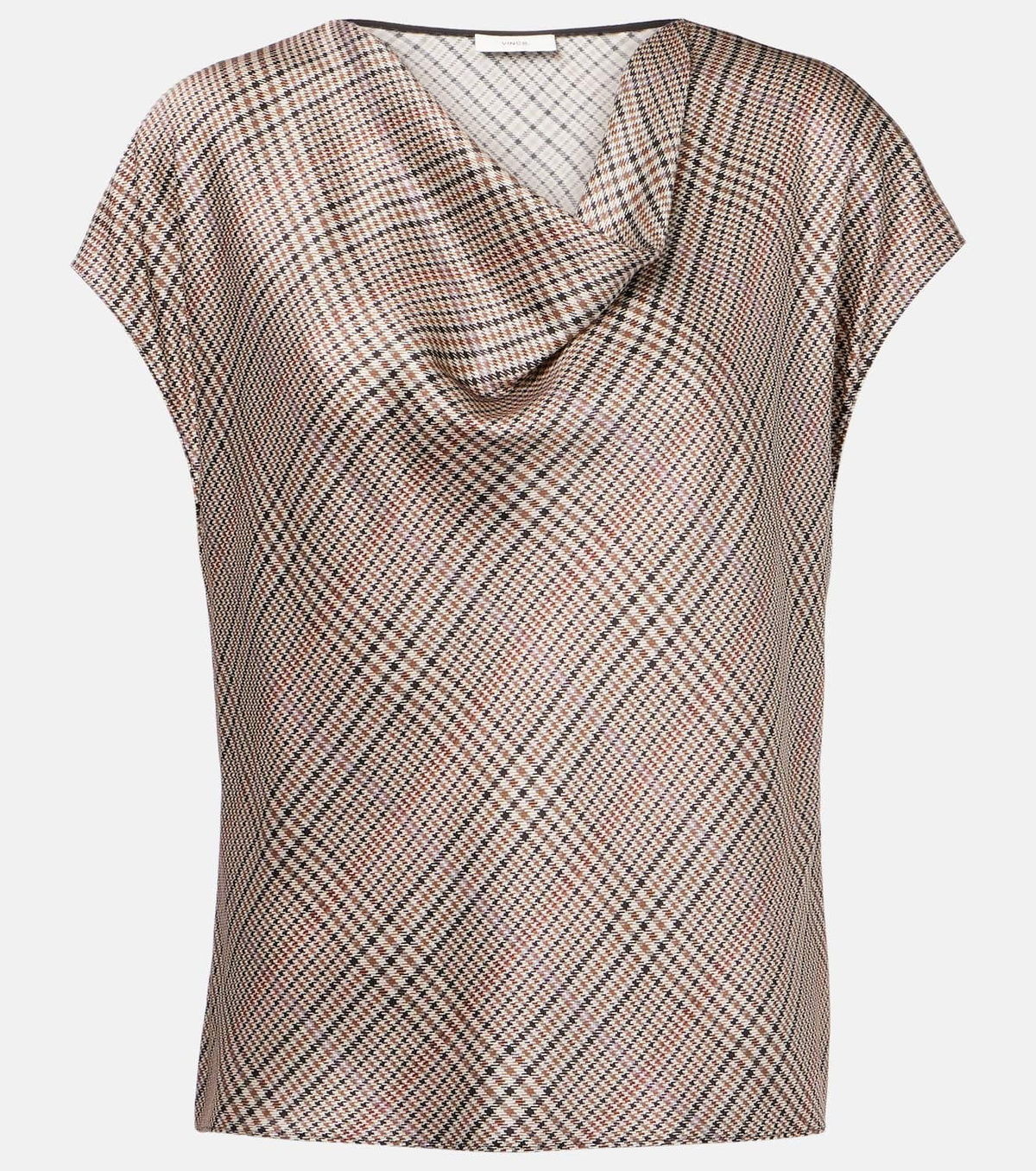 Vince Houndstooth silk top