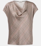 Vince Houndstooth silk top