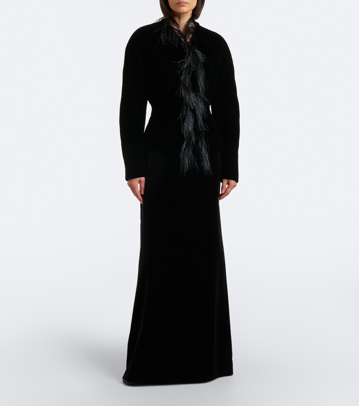 The Row Eunice feather-trimmed down jacket