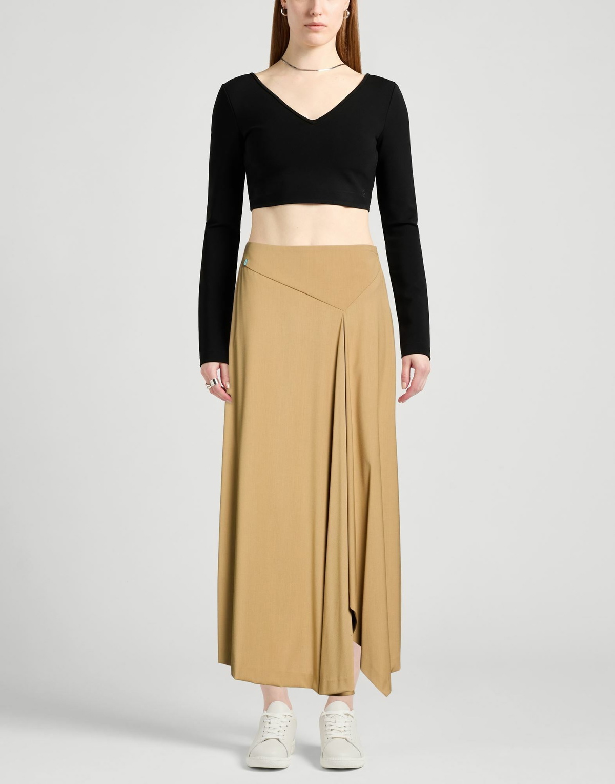 Manila Grace Womens Midi skirt Sand