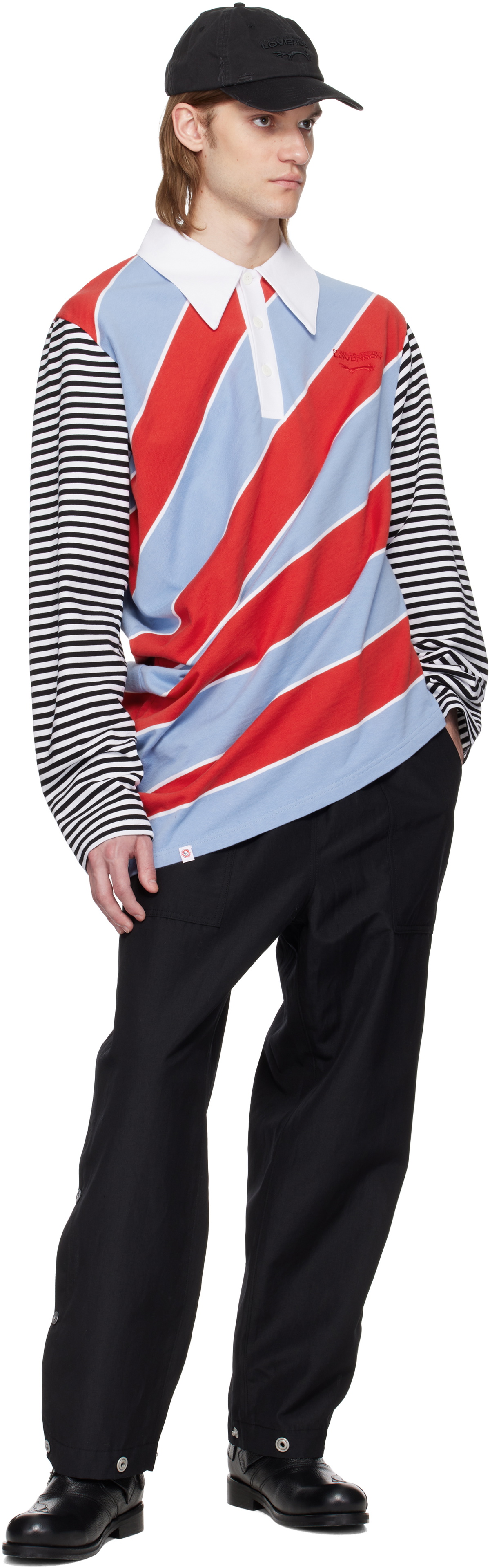 Charles Jeffrey LOVERBOY Red & Blue Topsy Turvy Polo Charles Charles Jeffrey LOVERBOY Red & Blue Topsy Turvy Polo Charles