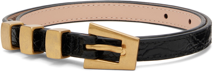 BY FAR Pink Vic Embossed Belt By Far display picture 1